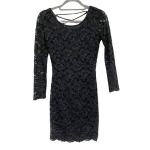 Vintage Michi Petites Womens Size S Stretch Lace Corset Back Mini Dress